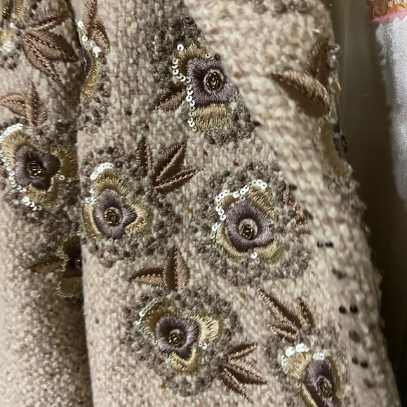 Biya Johnny Was New Wool coat embroidered with flowers US6 small $650.00 - Picture 8 of 9